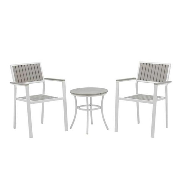 3 Piece EZ-Care Steel Frame Patio Set, Slate Gray