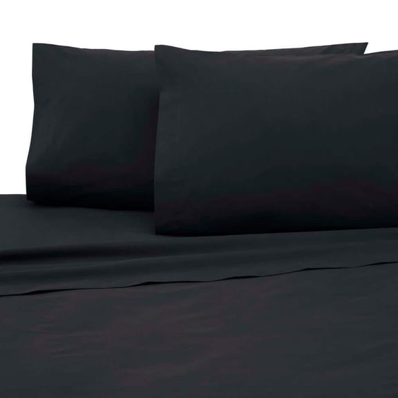 3-Piece Ebony Solid 225 Thread Count Cotton Blend Twin Sheet Set