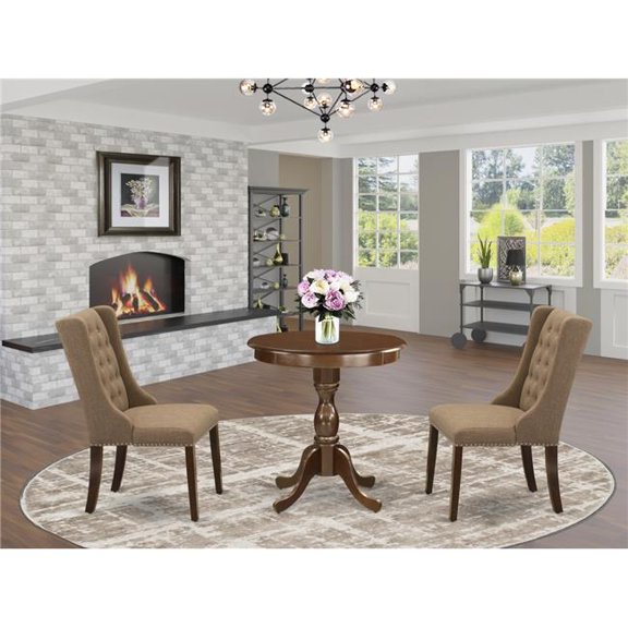 3 Piece Eden Dining Room Set - Light Sable & Mahogany