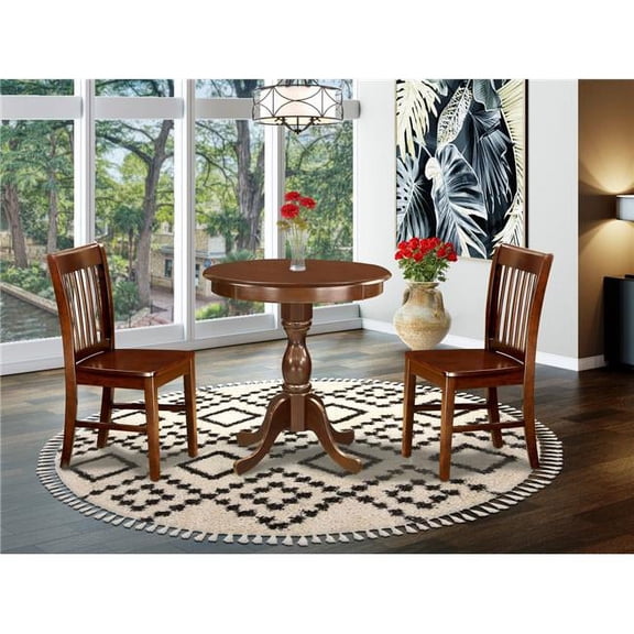 3 Piece Eden Dining Room Table Set - Mahogany