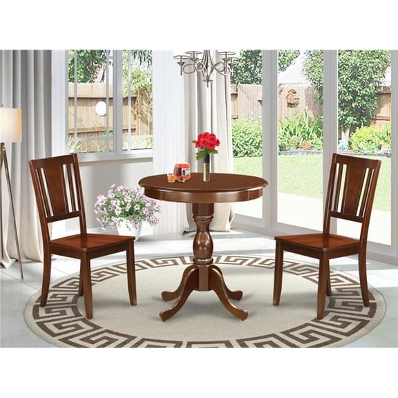 3 Piece Eden Dining Table Set - Mahogany
