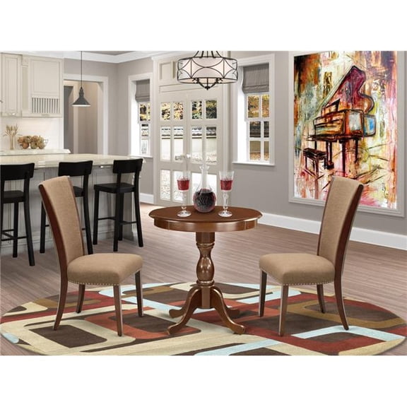 3 Piece Eden Kitchen Dining Set - Light Sable & Mahogany