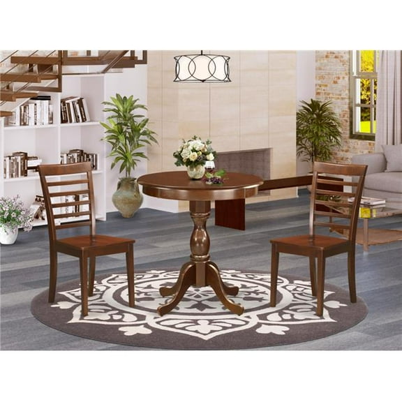 3 Piece Eden Modern Kitchen Dining Set - Mahogany