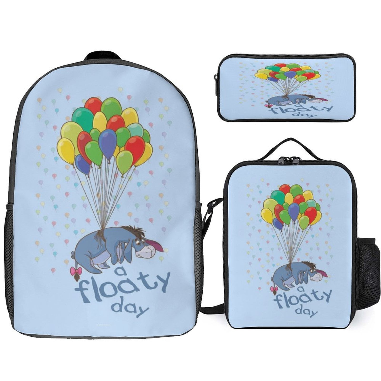 3 Piece Ee-Yore Backpack Set with Lunch Box And Pencil Case Lightweight ...