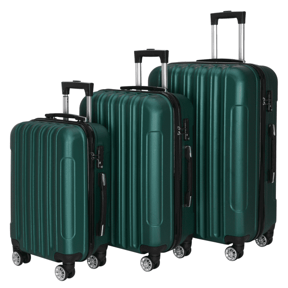 Travel Suitcase 3-in-1 Large Capacity Rolling Luggage Dark Green - Multifunctional Spinner Suitcase for Travel, Expandable Storage, TSA Approved
