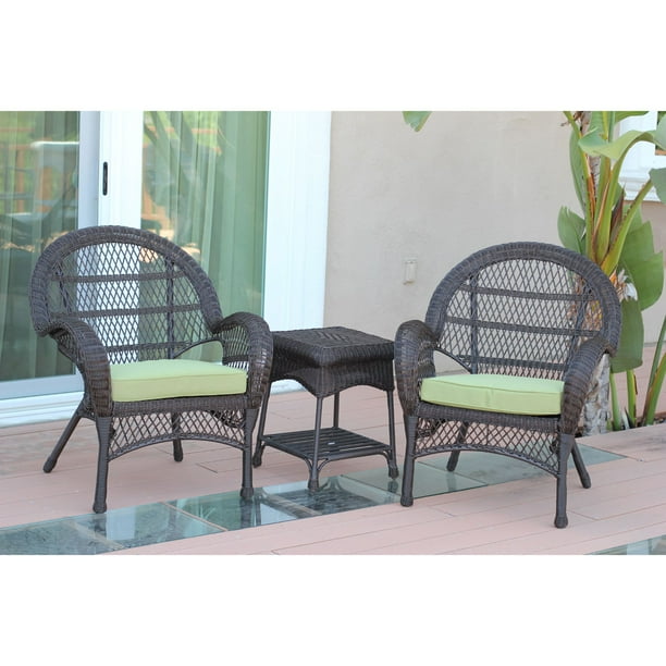 3-Piece Espresso Brown Wicker Outdoor Furniture Patio Conversation Set ...