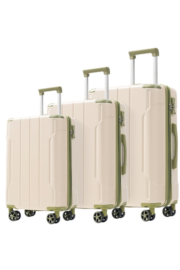 3-Piece Expandable Hard Shell Luggage Set with TSA Lock & Spinner Wheels (20/24/28in)