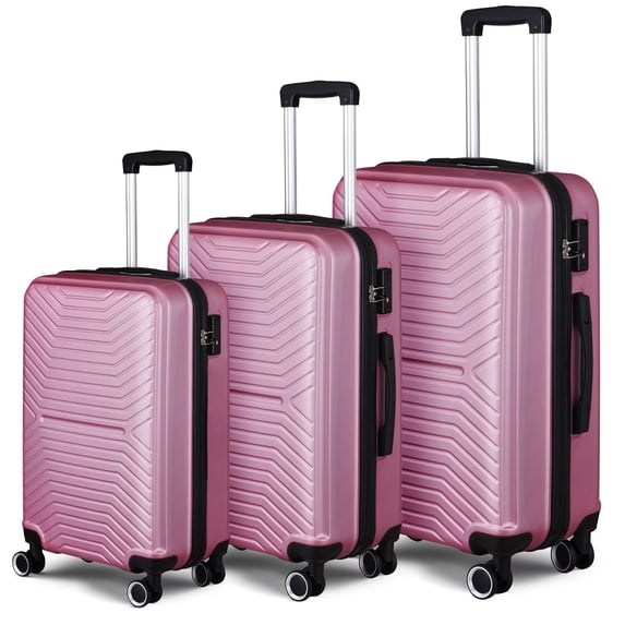 3 Piece Expandable Hardshell Travel Luggage Sets 8 Spinner Wheel Suitcase Wheels TSA Lock Suit Case, Lightweight 8 wheels Upright Suitcase, 20/24/28 Inch Carry on