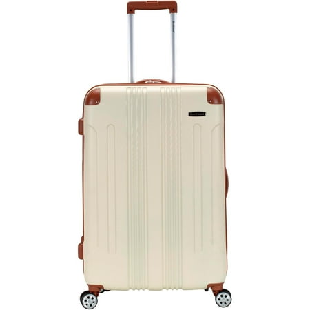 Rockland London 28" Expandable ABS Checked Luggage, White