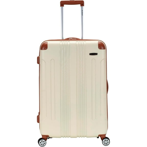 Rockland London 28" Expandable ABS Checked Luggage, White