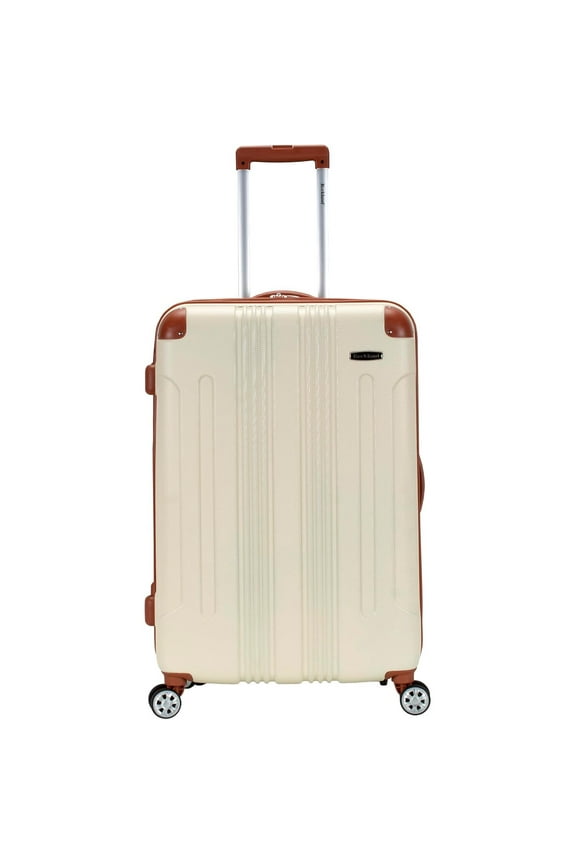 London 28" Expandable ABS Checked Luggage, White