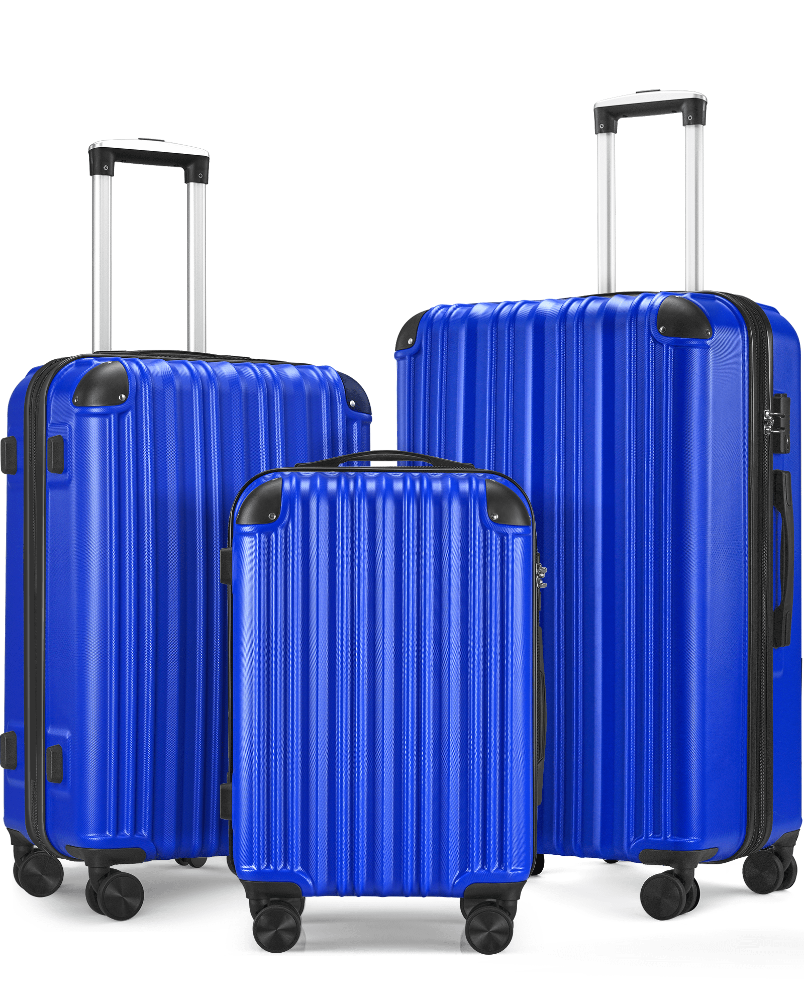 Luggage 3 Piece Sets Hard Shell Luggage Set with Spinner Wheels, TSA Lock,  20 24 28 inch Travel Suitcase Sets, Bright Blue