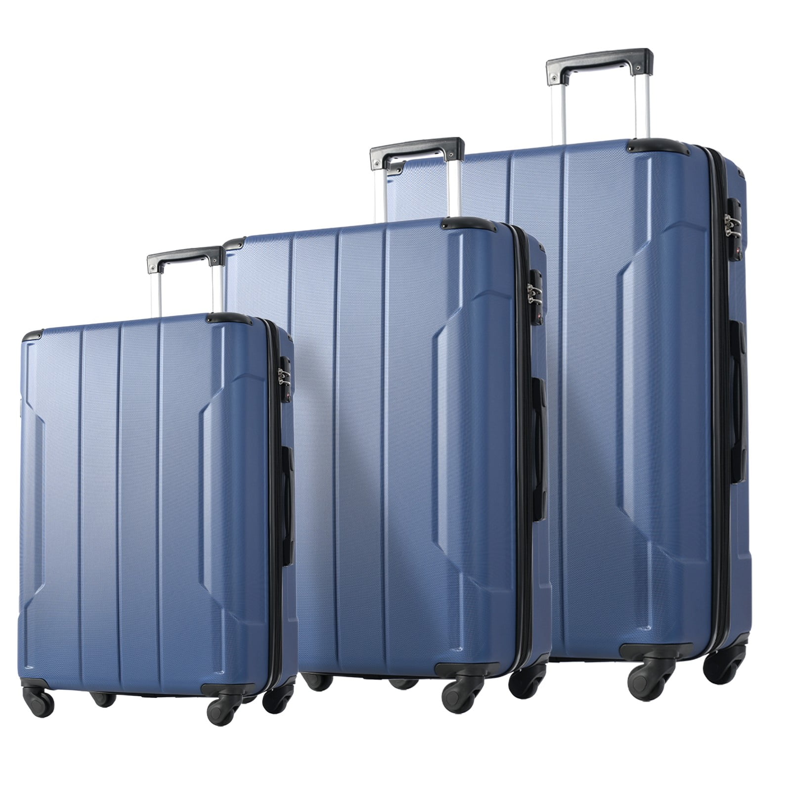 3 Piece Expandable ScratchResistant Hardshell Travel Luggage Sets 4