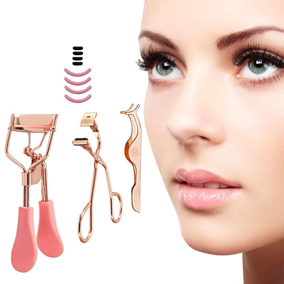 3-Piece Eyelash Curler Set Portable Makeup Tool for Beginners and Women
