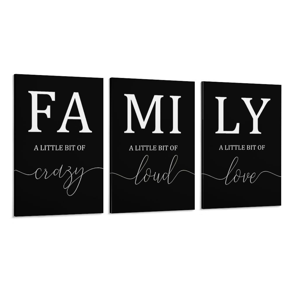 3 Piece Family Canvas Wall Art For Living Room Wall Decorations For