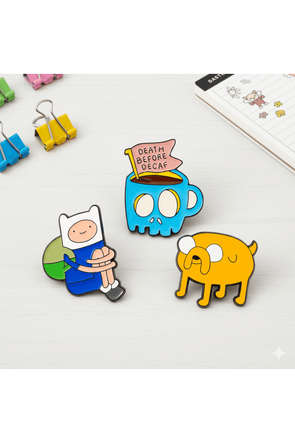 3-Piece Fantasy Adventure Character Enamel Pin Set - Collectible Lapel Pins and Badges for Jackets, Bags, Hats