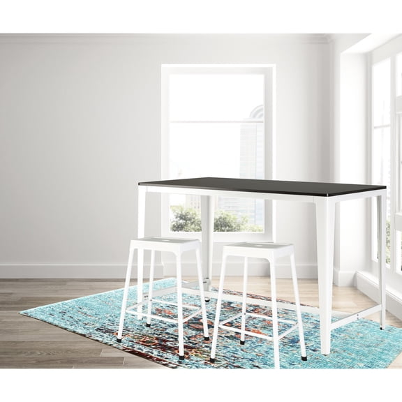 3-Piece Farmhouse Counter Bistro for Indoor Use / Easy-Clean MDF Surface
