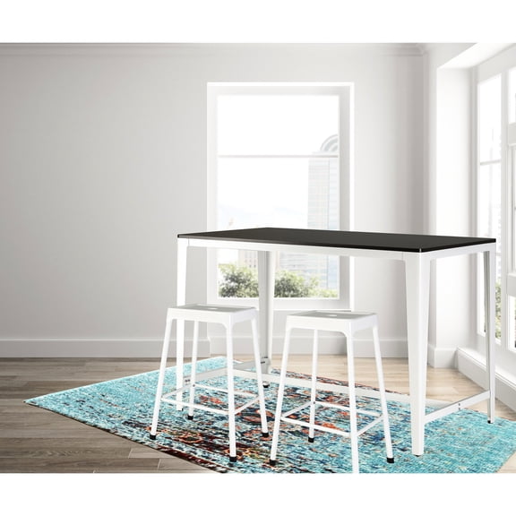 3-Piece Farmhouse Dining Set | Designed for Dining Rooms and Small Kitchens | MDF+Metal Main Material for Longevity | Solves Space Constraints