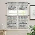 thumbnail image 1 of 3 Piece Farmhouse Kitchen Curtain and Valances Set, Farm Animal Kitchen Curtains Set Rod Pocket Tier Short Curtains for Living Room Cafe Window Curtains for Bedroom Vintage Barn Grey Wooden Grain, 1 of 5