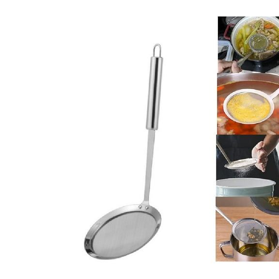 3-Piece Fine Mesh Skimmer Spoon Set  304 Stainless Steel Strainers for Hot Pot, Oil & Fat Filtering TIKA