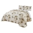 3Piece Fine Printed Oversize (118 X 95) Tropical Palm Tree Quilt Set