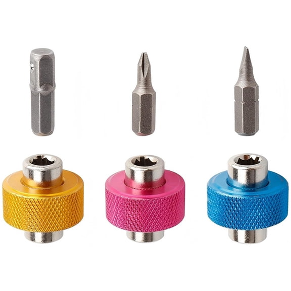 3 Piece Finger Grip Drivers, 1/4" Drive Magnetic Finger Socket Wrench with Short Stubby Mini Screwdriver for Tight Space