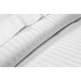 thumbnail image 1 of 3 Piece Fitted Sheet Set , 100% Egyptian Cotton 12" Deep Pocket Fitted Bed Sheets 400-Thread-Count Fitted Sheet, Fade Resistant Soft & Sateen Weave and Luxury, Olympic Queen Size -White Stripe, 1 of 4