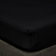 thumbnail image 1 of 3 Piece Fitted Sheet Set , 100% Egyptian Cotton 15" Deep Pocket Fitted Bed Sheets 400-Thread-Count Fitted Sheet, Fade Resistant Soft & Sateen Weave and Luxury, Twin XXL Size -Black Stripe, 1 of 4