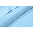 thumbnail image 1 of 3 Piece Fitted Sheet Set , 100% Egyptian Cotton 18" Deep Pocket Fitted Bed Sheets 400-Thread-Count Fitted Sheet, Fade Resistant Soft & Sateen Weave and Luxury, Olympic Queen Size -Light Blue Stripe, 1 of 4