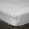 thumbnail image 1 of 3 Piece Fitted Sheet Set , 100% Egyptian Cotton 18" Deep Pocket Fitted Bed Sheets 400-Thread-Count Fitted Sheet, Fade Resistant Soft & Sateen Weave and Luxury, Full XL Size -Light Grey Stripe, 1 of 4