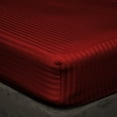 thumbnail image 1 of 3 Piece Fitted Sheet Set, 300 Thread Count, 100% Egyptian Cotton 12" Deep Pocket Fitted Bed Sheets , Easy Care Fitted Sheet Soft and Luxury, Full XL Size -Burgundy Stripe, 1 of 4