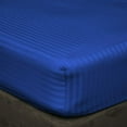 thumbnail image 1 of 3 Piece Fitted Sheet Set, 300 Thread Count, 100% Egyptian Cotton 12" Deep Pocket Fitted Bed Sheets , Easy Care Fitted Sheet Soft and Luxury, Twin Size -Royal Blue Stripe, 1 of 4