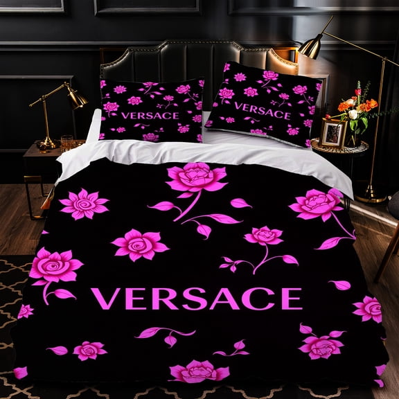 3-Piece Floral Duvet Cover Set - Elegant Pink Floral Pattern on White Luxurious Bedding for Modern Bedrooms