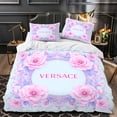 thumbnail image 1 of 3-Piece Floral Duvet Cover Set with Pink Flowers Design Modern Bedding for Stylish Bedrooms, 1 of 4