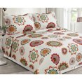 3Piece Floral Quilted Bedspread Printed Quilt Set,King Size