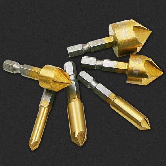 3 Piece Flute Countersink Drill Bit Set 6 9mm Chamfer Cutter for Wood and Metal Drilling