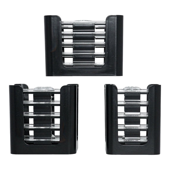 3-Piece Food Container Lid Organizer Set for Rubbermaid Brilliance Lids and Kitchen Cabinets, Black