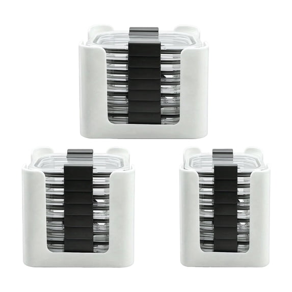 3-Piece Food Container Lid Organizer Set for Rubbermaid Brilliance Lids and Kitchen Cabinets, White