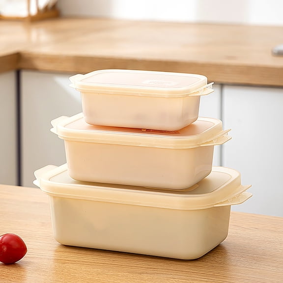 3-Piece Food Storage Container Set | Rectangular BPA-Free Food Keepers | Microwave & Freezer Safe | Leakproof Lids | 300ml | Kitchen Organization