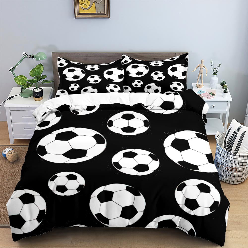 3 Piece Football Bedding Sets for Teen Boys,Sport Theme Duvet Cover Set