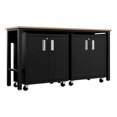 thumbnail image 1 of Manhattan Comfort Fortress 3-Piece Wood Garage Cabinet Set 1.0 in Charcoal, 1 of 9