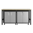 thumbnail image 1 of 3-Piece Fortress Mobile Space-Saving Steel Garage Cabinet and Worktable 1.0 y, 1 of 3