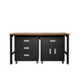 thumbnail image 1 of Manhattan Comfort Fortress 3-Piece Wood Garage Cabinet Set 5.0 in Charcoal, 1 of 11