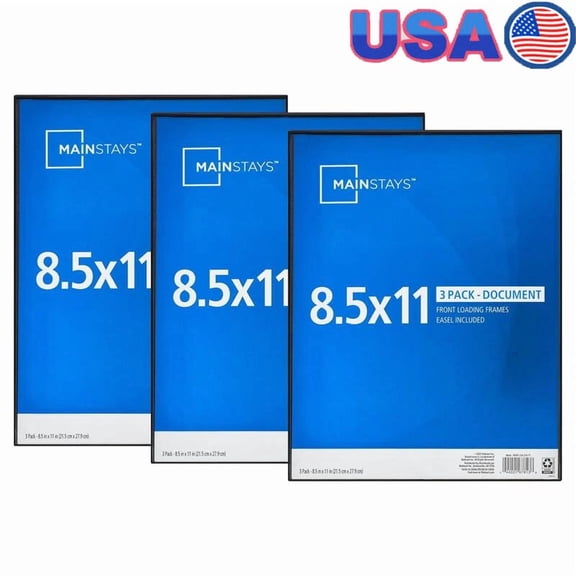 3 Piece Front Loading Document Frames Easy Change Tabletop/Wall Display New