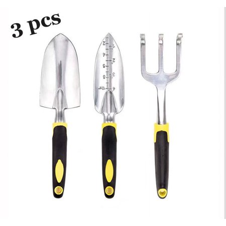 3 Piece Garden Tool Set, Durable Gardening Kit, Heavy Duty Garden Tool Kit for Gardening Planting(Yellow)