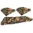 thumbnail image 1 of 3 Piece Gaya Pizzaz Wicker French Edge Outdoor Chair Cushion Set with 2 Chair Cushions and 1 Settee Cushion, 1 of 9