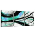 thumbnail image 1 of 3 Piece Geometry Canvas Wall Art for Artist Modern Abstract Paintings Wall Decor Teal Black Lines Framed Wall Art, Colorful Stone Marble Wall Decor Minimalism Aesthetic Poster Prints 12"X16"X3Pcs, 1 of 5