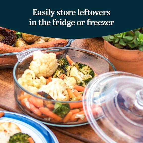 3-Piece Glass Casserole Dish Set with Lids, Stackable Oven & Microwave Bakeware, Versatile Baking Dishes for Cooking, Roasting & Storing, Dishwasher Safe