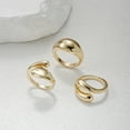 thumbnail image 1 of 3 Piece Gold Irregular Open Ring Set Adjustable Stackable Minimalist Rings for Women Jewelry Gifts, 1 of 4