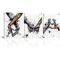 thumbnail image 1 of 3 Piece Graffiti Paintings Canvas Wall Art Promise Holding Hands Pop Art Posters Prints Abstract Painting Bedroom Wall Decor Modern Giclee Artwork Framed Ready to Hang 12x16inchx3pcs, 1 of 4